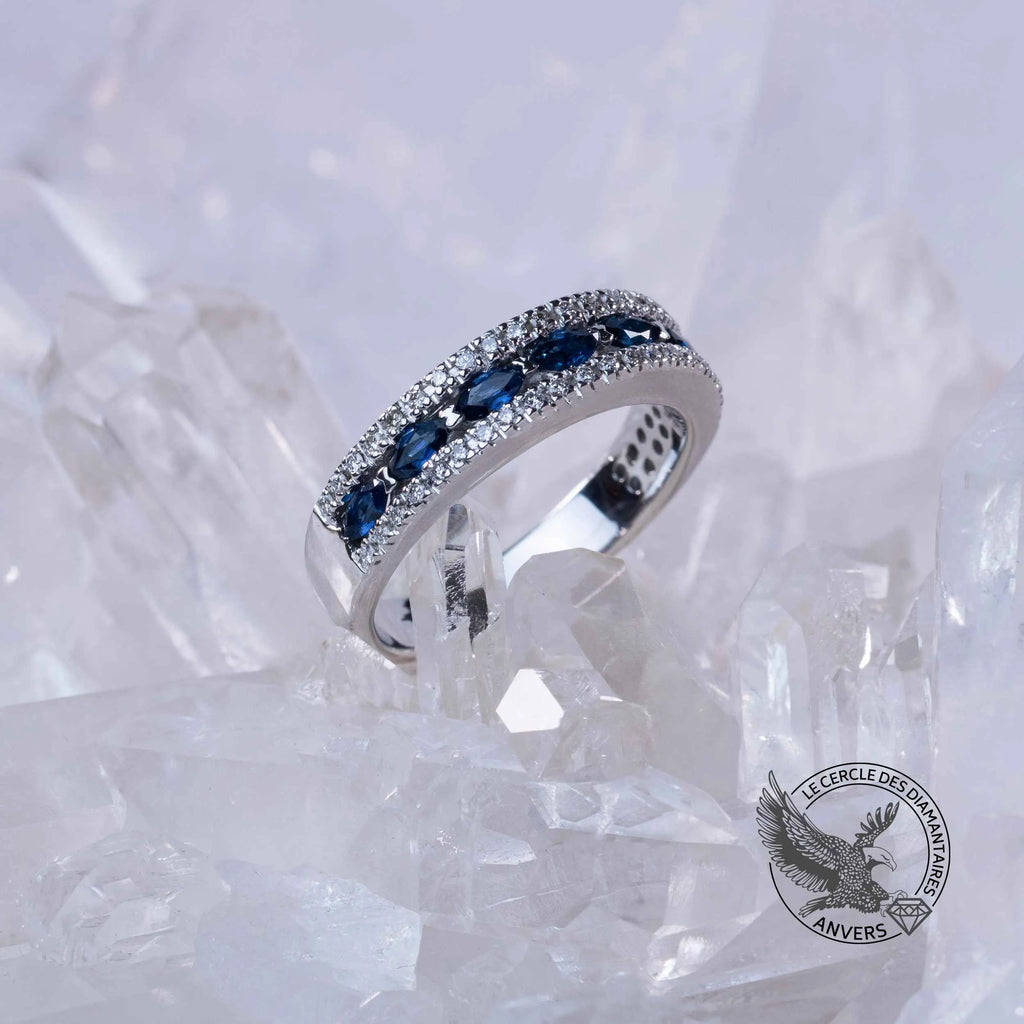 Azurée - Bague en Or avec Saphirs et Diamants