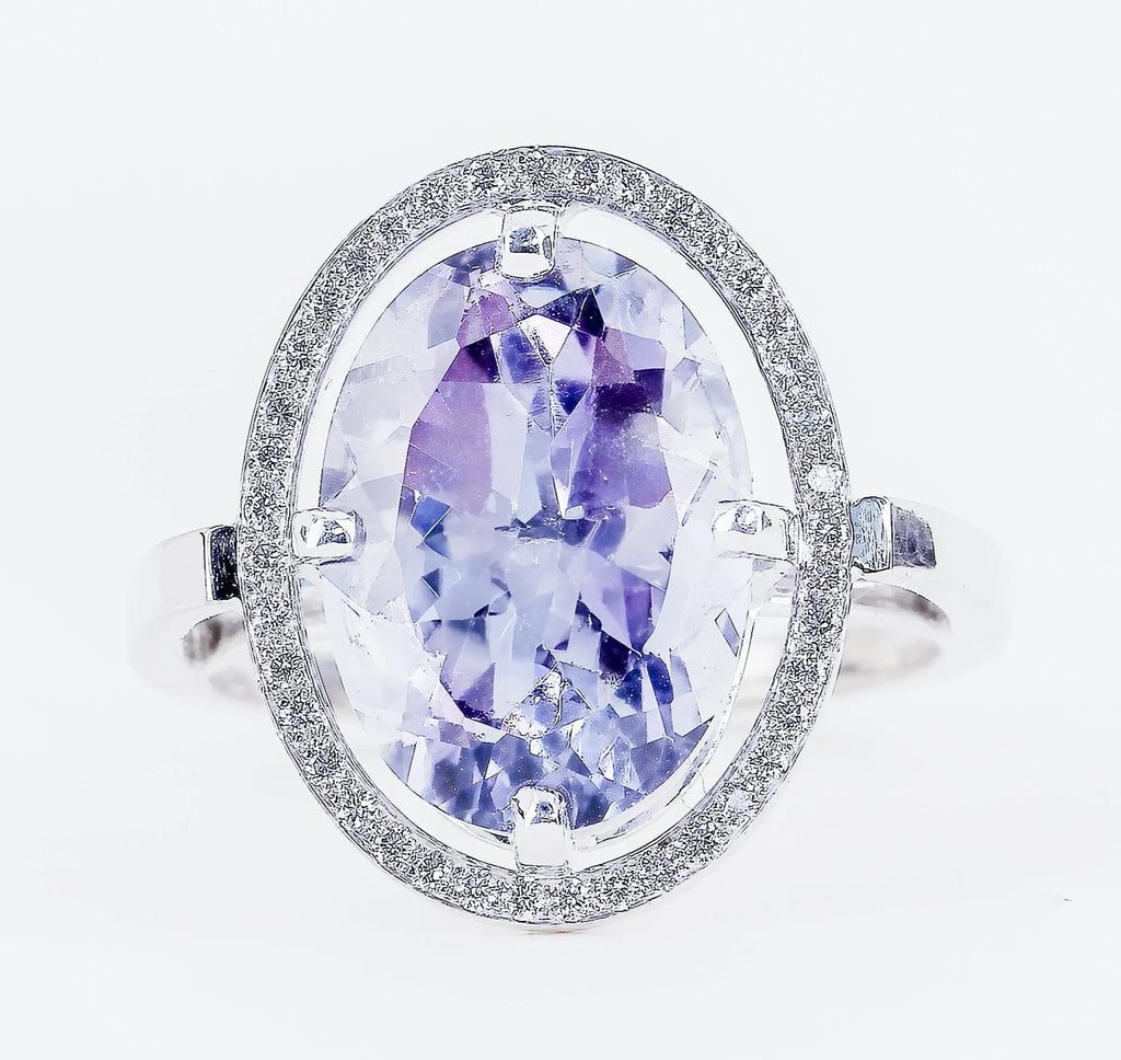 Bague avec Diamant et Tanzanite - Élégance Royale