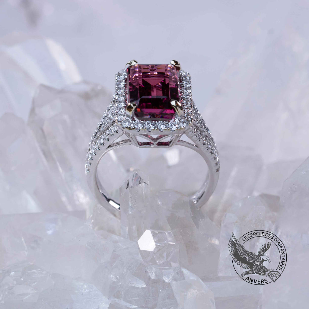 Vinicunca - Bague en Or avec Tourmaline Prune et Diamants