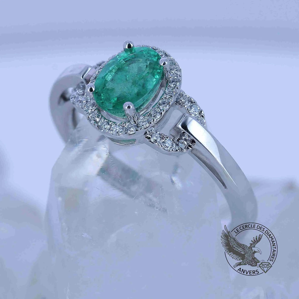 Nénuphar - Bague en Or avec Emeraude et Diamants