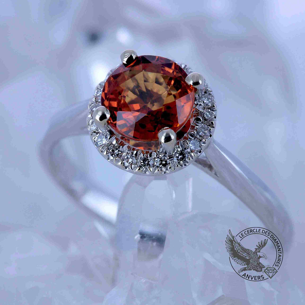 Fournaise - Bague en Or avec Saphir orange et Diamants