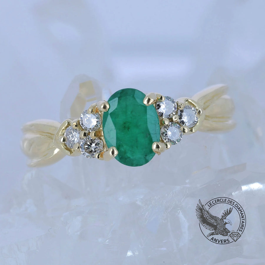 Bague Émeraude - Ruban vert