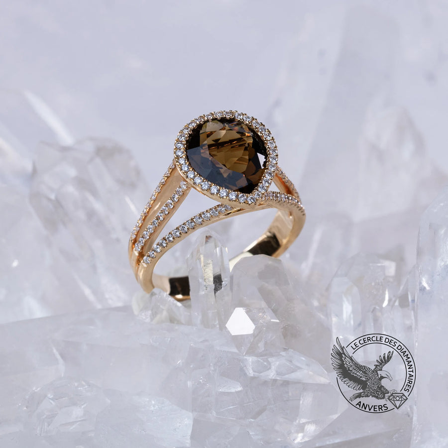 Bague Quartz Fumé - Havane