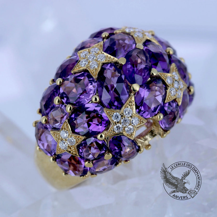 Bague Améthystes - Etoiles