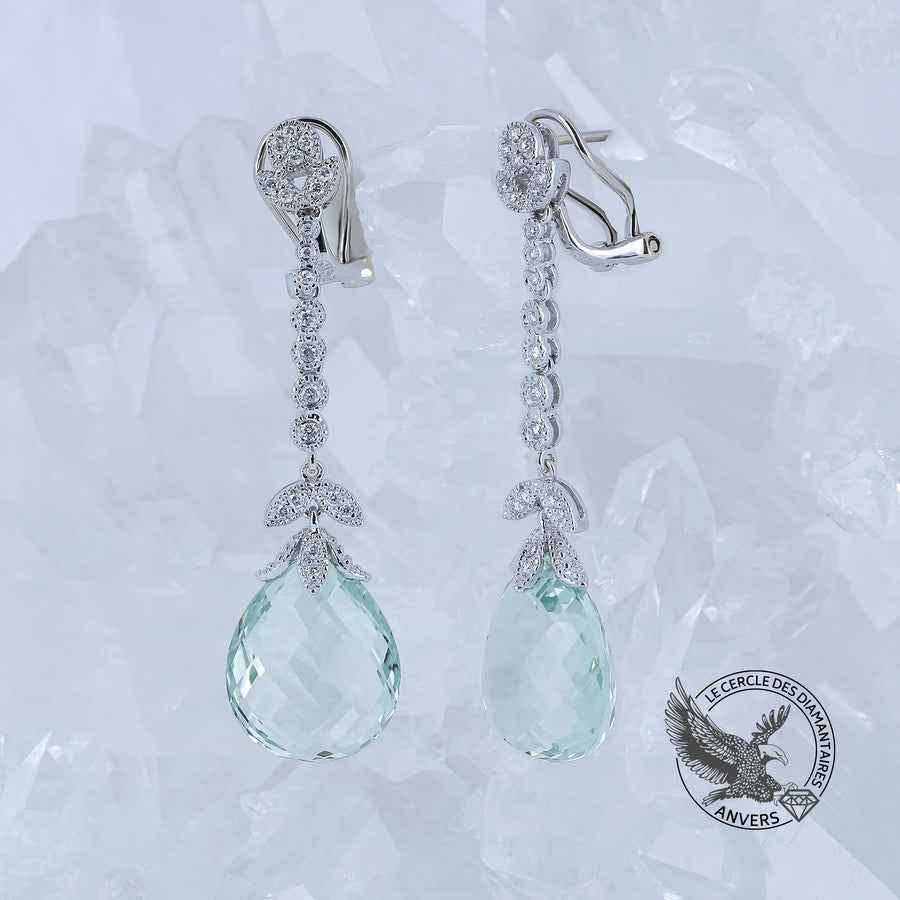Pendantes Aigue-Marine - Gouttes d'eau