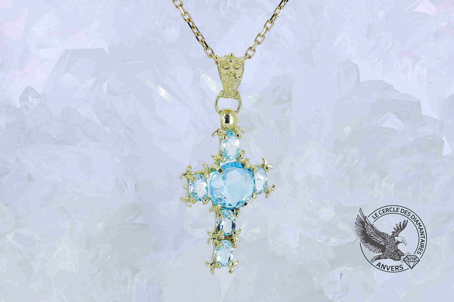 Collier Aigues-Marines - Cross
