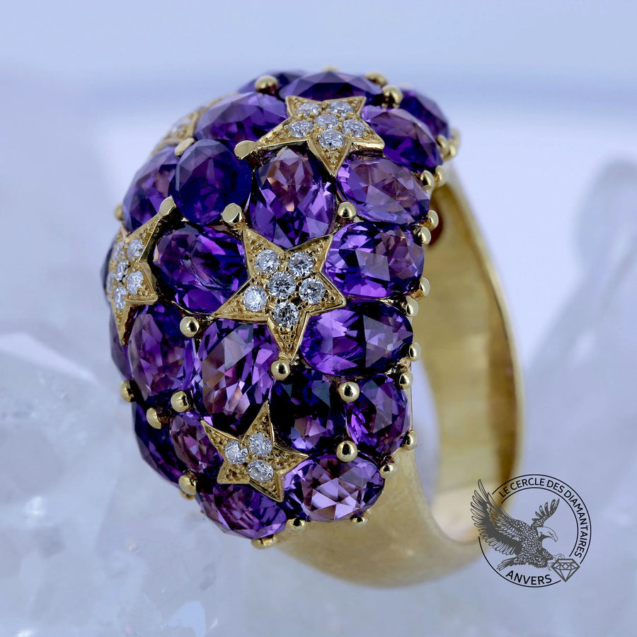 Bague Améthystes - Etoiles