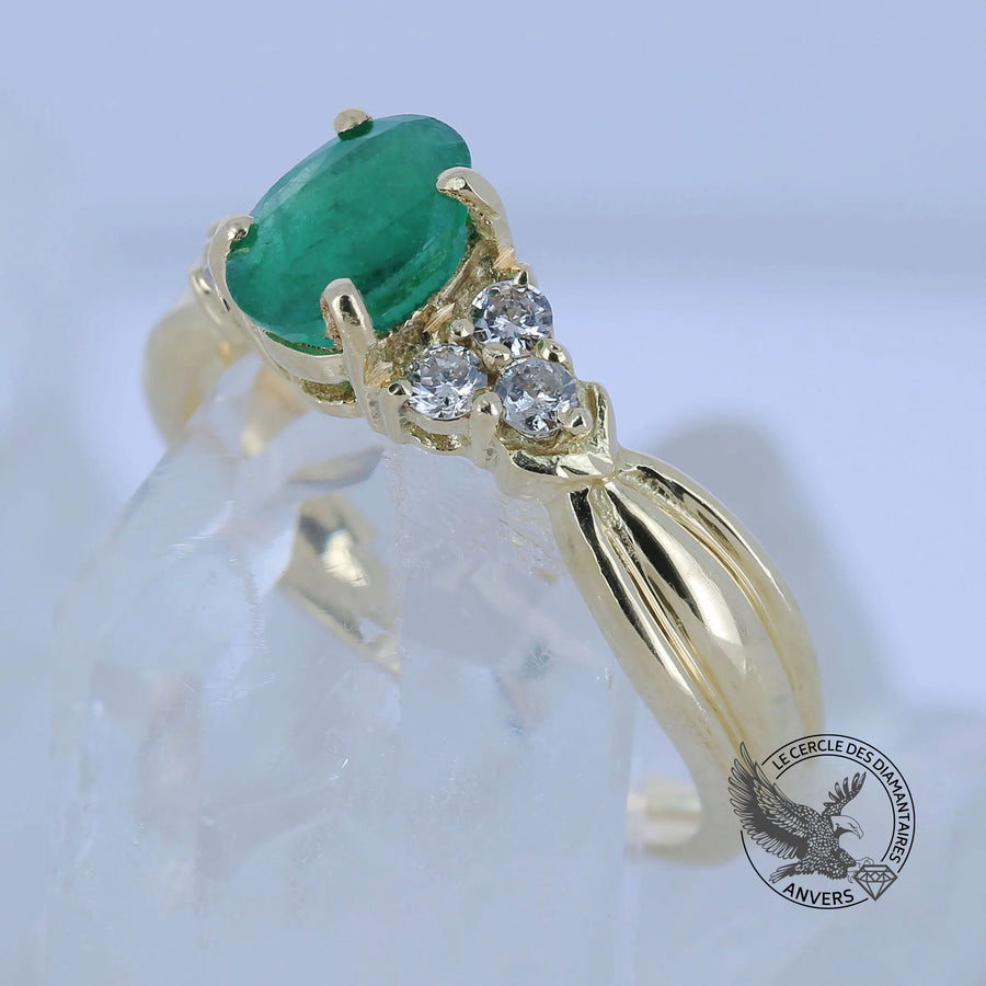 Bague Émeraude - Ruban vert