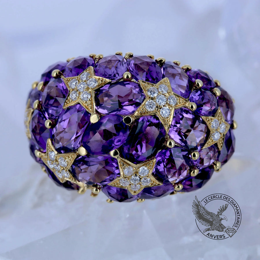 Bague Améthystes - Etoiles