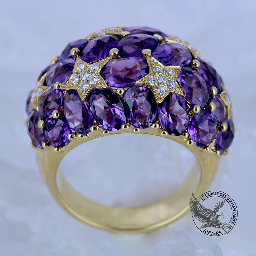 Bague Améthystes - Etoiles