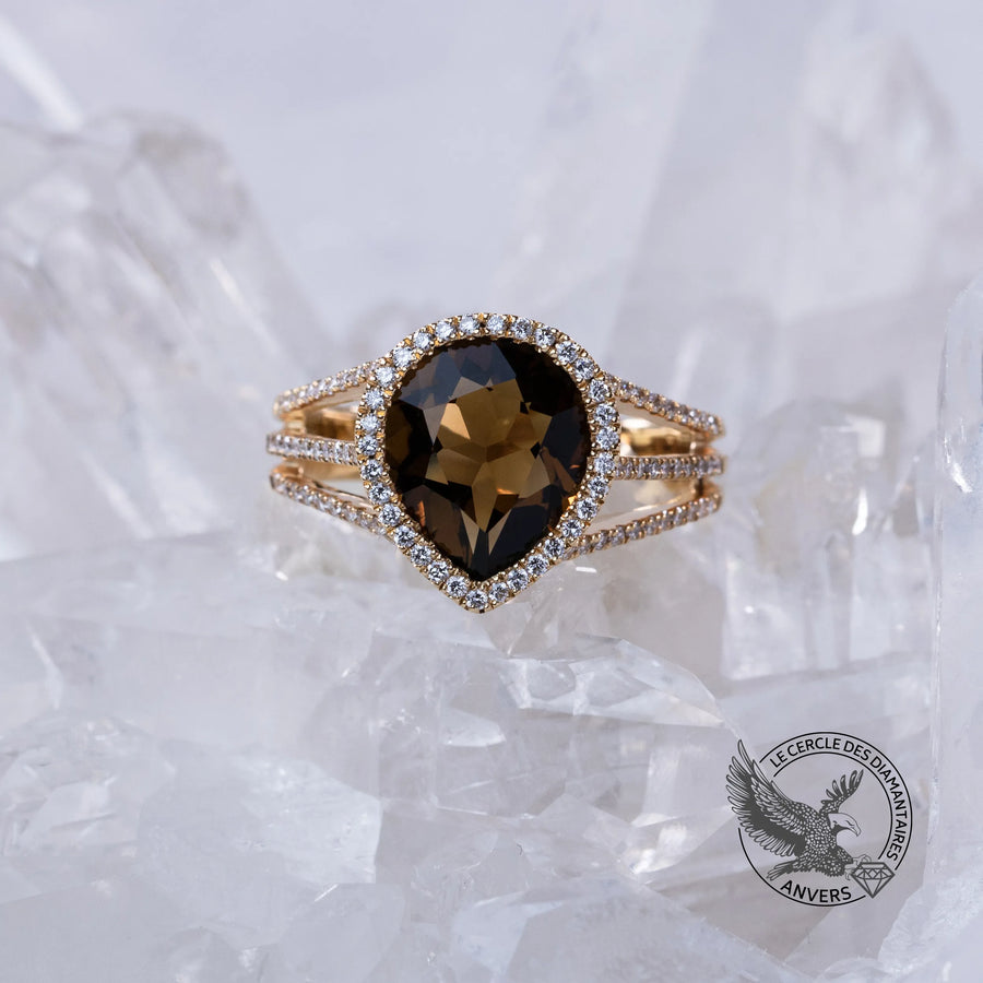 Bague Quartz Fumé - Havane