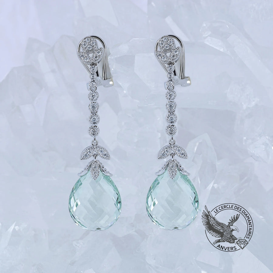 Pendantes Aigue-Marine - Gouttes d'eau