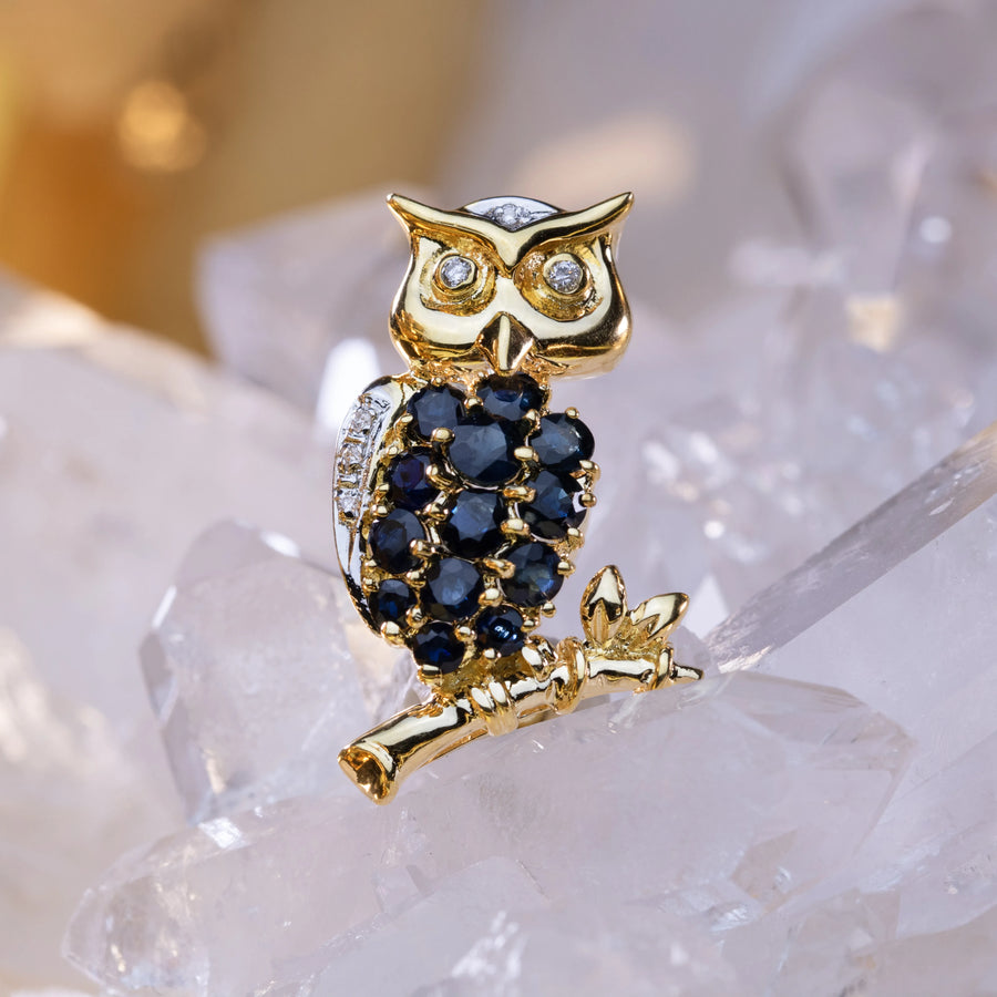 Broche Saphir - Grand Duc