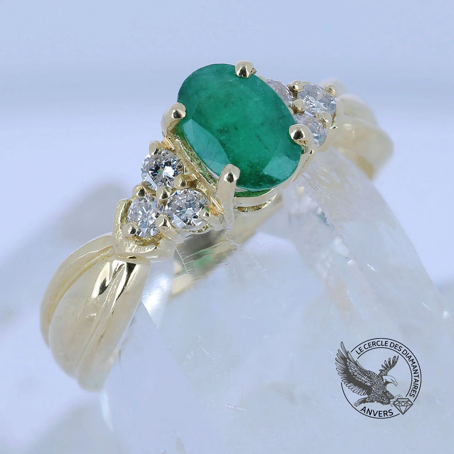 Bague Émeraude - Ruban vert